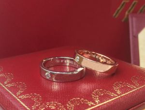 Anello di design gioielli 18 carati CON SCATOLA lettera diamante singolo stessa versione di anello in tinta unita uomo e donna coppia di anelli in stile INS coppia di anelli dello stesso stile