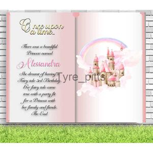 Bakgrundsmaterial rosa sagan bok Bakgrund Foto Princess Girl Wedding Baby Shower Birthday Party Banner Bakgrundsdekoration X0724