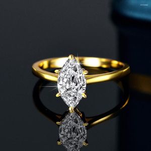 Pierścienie klastra Dzień Serenity Real D Color 1 Marquise Cutting Moissanite for Women S925 Srebrne zespoły hurtowe biżuterii