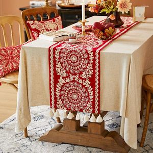 Чайные салфетки весна возвращает красный стол бегун высококачественный роскошный год свадебного года.
