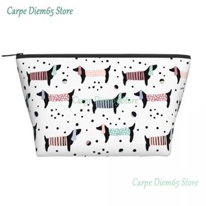 Saco de Higiene Pessoal Dachshund Amantes de Cachorros Feminino Animal Texugo Salsicha Maquiagem Cosmético Organizador Lady Beauty Storage Dopp Kit Box