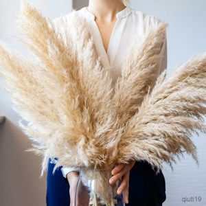 Dried Flowers 80cm Garden Large Decor Natural Dried Grass Fluffy Bouquet Long Dried Flowers Wedding Arch Decor DIY R230725