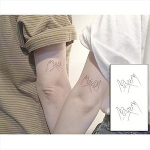 Wasserdichter temporärer Tattoo-Aufkleber, Zughaken-Muster, Paar, Erwachsene, Arm, Bein, gefälschte Tätowierung für Männer und Frauen