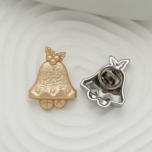 Cute Bell Brooch Suit Lapel Pin Gold Silver Christmas Bell Brooches for Gift Party Fashion Jewelry