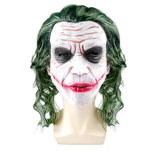 Halloween Party Movie Character Joker Clown Latex Mask Carnival Stage Performance Props Masker Wigs Hår för män Kvinnor