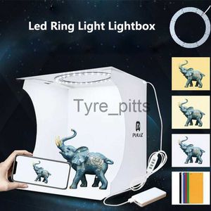 Flash Diffusers 20cm Mini LED Ring Light box Lightbox Photo Studio Box Photography Light Studio Shooting Tent Box Kit 6 Color Backdrops x0724 x0724
