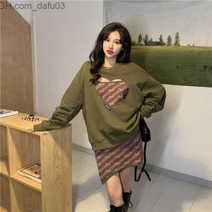 Basic Casual Dresses Casual Dresses Love hollow sweater dress suit autumn and winter dress twopiece sexy suspender skirt vintage plus size Z230726