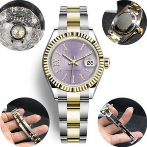 Orologio impermeabile in acciaio automatico da donna 28mm2813 con quadrante diamantato a punta di lusso di alta qualità