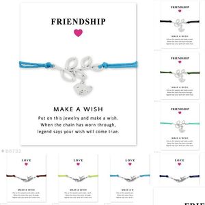 Charm Bracelets Girls Adjustable Friendship Statement Jewelry With Card Make A Sier Spring Llows Birds For Women Drop Delivery Dhksf