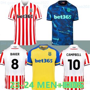 23 24 Stoke City Mikel Campbell Soccer Jerseys Smith Powell Powell Brown Clucas Home Kits 2023 2024 Baker Men Kids Kits Unbool Dorts Assiforms 888