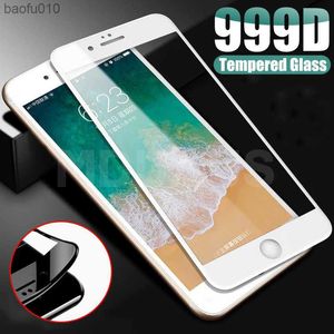 999D Protective Glass on For iPhone 8 7 6 6S Plus XR X XS Glass Full Cover iPhone 11 12 Pro Max Screen Protector Tempered Glass L230619