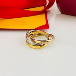 Modeschmuck Frau Trinity Ring Luxus Cjeweler Desinger Frauen Männer Ringe klassisch berühmt Gold Silber Rose 3 Farben Liebesband Ringe hochqualitativer Hochzeitsschmuck