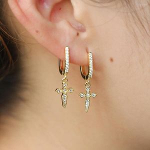 dangle earrings gold color cross for womenペンダントドロップファッションczクラシックジュエリーアクセサリー