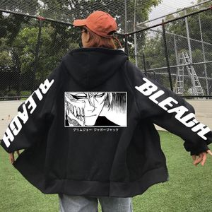 Kobiet bluz z kapturem Y2K Anime Bleach Kurosaki Ichigo Men/Women Hoodie Got Punk Harajuku zip Drukuj Unisex Streetwear Oversize TEE TOE