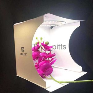 Difusores de Flash PULUZ Anel 20cm Caixa de luz LED Painel Dobrável Portátil Luz Foto Iluminação Estúdio Tiro Tenda Caixa Kit com Cenários de 6 Cores x0724 x0724