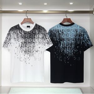 PD Moda Casual Homens e Mulheres Designer Camiseta Solta Oversized O-pescoço Algodão Manga Curta Desigers Camisetas T Gráfico R223 Branco Preto