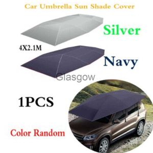 Bil Sunshade Outdoor Car Vehicle Tent Car Paraply Shade Cover Oxford Cloth Polyester Covers Car skyddad utan konsol Blue 4x21m x0725