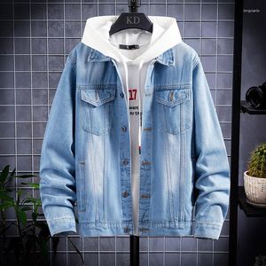 Casacos Masculinos Primavera E Outono Jaqueta Denim Homem Bonito Versão Coreana Casual Tendência Selvagem Temperamento Estilo Rua Botão de Acesso Sólido