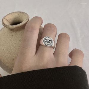 Wedding Rings Vintage Pirate Ring Male And Female Personality Wide Face Letter Index Finger Made Of Thai Silver Old Open