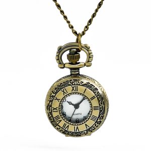 Orologi da taschino OZEN3017 12 pz / lotto Vintage antichi numeri romani orologio da tasca in bronzo collana pendente a catena.