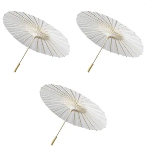 Guarda-chuvas 3 peças guarda-chuva de papel a óleo pintura guarda-sol faça você mesmo vintage grafite japonês decorativo branco