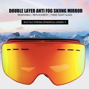 Óculos de esqui occhiali da sci doppia lente uv400 anti-fog occhiali snowboard maschili maschere maschera hkd230725