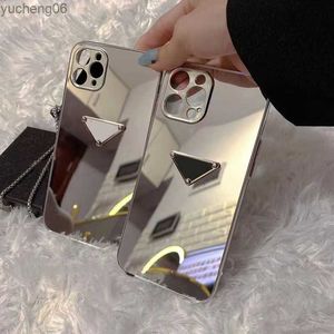 Дизайнер телефона Case Fashion iPhone 14 Case Mirror Luxury Chone Case 13pro Max Triangle Label Popular 12 11 Metal Chain Full Package Anti-Drop 101