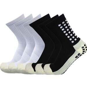 Sports Socks 6 Pairs Lot Men Women Football Socks Cotton Square Silicone Suction Cup Anti Slip Soccer Sports Sport Socks Baseball Rugby Socks 230724