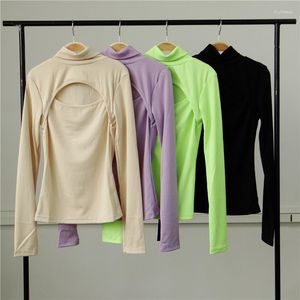 Kvinnors tröjor Basic Hollow Out Sticked Long Sleeve 2023 Casual Slim Skinny Autumn Turtleneck Pullovers Ladies Sweater Bluses