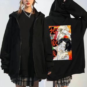 Herren Hoodies Jigokuraku Manga Zipper Hell's Paradise Yamada Asaemon Tenza Männer Frauen Kapuzenoberteile Vintage Gothic Zip-up-Jackenkleidung