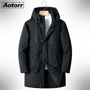 Women's Down Parkas Winter 90％White Duck Down Coat Men 2023 Hooded Fashion High Quality Long Thase Warm Down Jacket Black Overcoat Parkas 8xl HKD230725