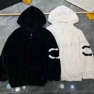 Kadın Sahte Kadın Hoodies Kalın Kürk Matarları Ceketler Tasarımcıları Lüks Mink Coat Gare Mektubu Kış Sıcak Kapşonlu Kuzu Yün Sevgili Giysileri Üst XXL XXXL T230725