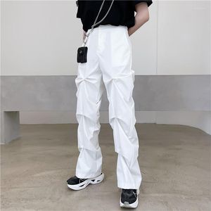 Erkek pantolon düz bacak bahar ve sonbahar moda trend katlama niş tasarım rahat büyük boyutlu pantolon