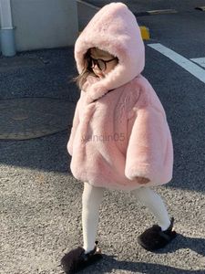 Down Coat Autumn Winter Children's Thick Warm Outerwear Fashion Korean Style Hooded Mid-Long Kids Parkas Baby Girls Fluffy Jackets HKD230725