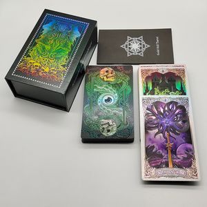 Giochi all'aperto Attività Leggenda Cthulhu Sussurri degli antichi dei Tarocchi di lusso in lamina d'oro Carte di divinazione in PVC con finitura satinata In bella scatola magnetica 230725