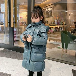 Down Coat 2023 Western style children's down jacket for girls and boys Medium length baby lightweight jacket HKD230725