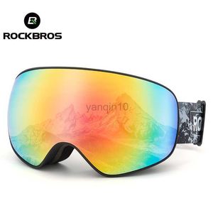 Ski Goggles ROCKBROS Skiing Snowboarding Goggles Adult Child Anti-fog Ski Eyewear Glasses Windproof Adjustable Winter Sports Accessories HKD230725