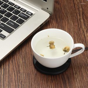 Cups Saucers USB Mug Heater Mini Cup Warmer For Milk Tea Water Drink Heating Pad Home Office Portable Gift