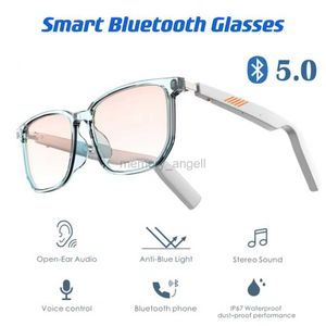 Smart Glasses Smart 3D Anti-Blue Voice Control Occhiali Occhiali da sole Bluetooth senza fili Chiamate in vivavoce TWS Music Video Occhiali da vista impermeabili HKD230725