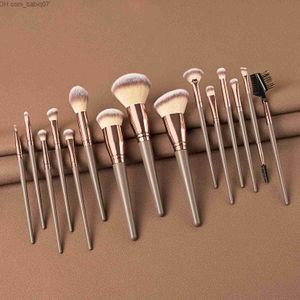 Makeup Brushes 7/10 Champagne Gold Brush Set Makeup Eyeliner Shadow Cosmetic Tool Beauty Base Z230726