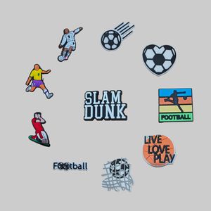 Sko delar tillbehör charm för clog adts live kärlek spela fotboll-t1007 charm dekoration armband armband tonåringar pojkar flickor födelse otgdc