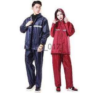 Raincoats Raincoat Suit ogenomtränglig vattentät reflekterande strip män Kvinnor Regntäcke Huven Motorcykel Poncho Regnkläder Vandring Fiske X0724