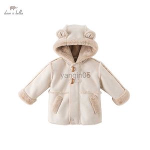 Down Coat Dave Bella Winter Baby Girls Apricot Coat Kids Waistcoat Long Sleeve Hooded 2 to 7 Years Children Warm Jacket DB4222868 HKD230725