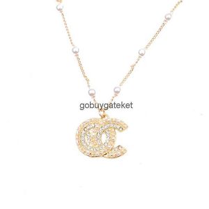 Luxury Necklaces Women Designer Necklace Choker Chain Crystal Rhinestone 18k Gold Plated C-letter Luxurys Statement Wedding Jewelry Xl0002 KZUA