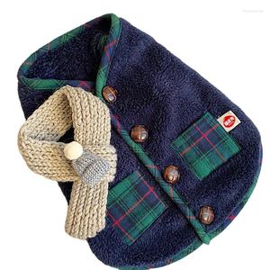 Abbigliamento per cani Abbigliamento invernale per cuccioli con sciarpa Maglione per animali domestici carino Cappotti in pile Abbigliamento per cani di lusso per cani Felpe con cappuccio per l'anno