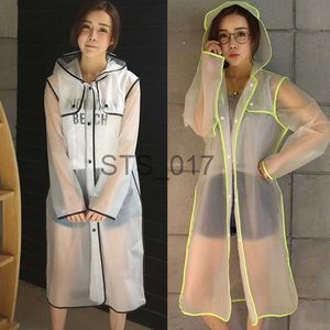 Raincoats GeekinStyle New Fashion Women's Transparent Eva Plastic Girls Raincoat Travel Waterproof Rainwear Adult Poncho Outdoor Rain Coat X0724