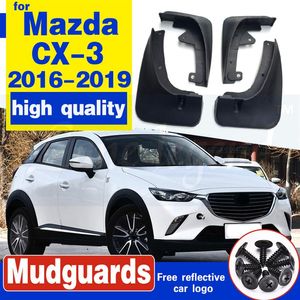 Para mazda CX-3 CX3 2016 2017-2019 fender flares abas de lama guarda-lamas peças externas produtos capa acessórios 4 pcs borracha2493