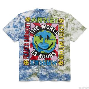 Designer Fashion Clothing Hip hop Tees TShirts Summer New Smiley Peace and Harmony World T-shirt Cotton Short Sleeve T-shirt