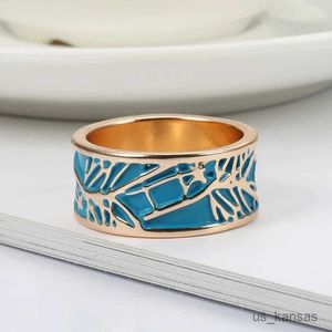 Кольца Band Style Blue Finger-Ring для женщины творческий рисунок растительного дерева дизайн подарка для девочек женская ювелирные украшения New R230725