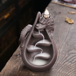 Other Event Party Supplies Relief Dragon Incense Waterfall Backflow Holder Aromatherapy Ornament Zen Decor Home 230725